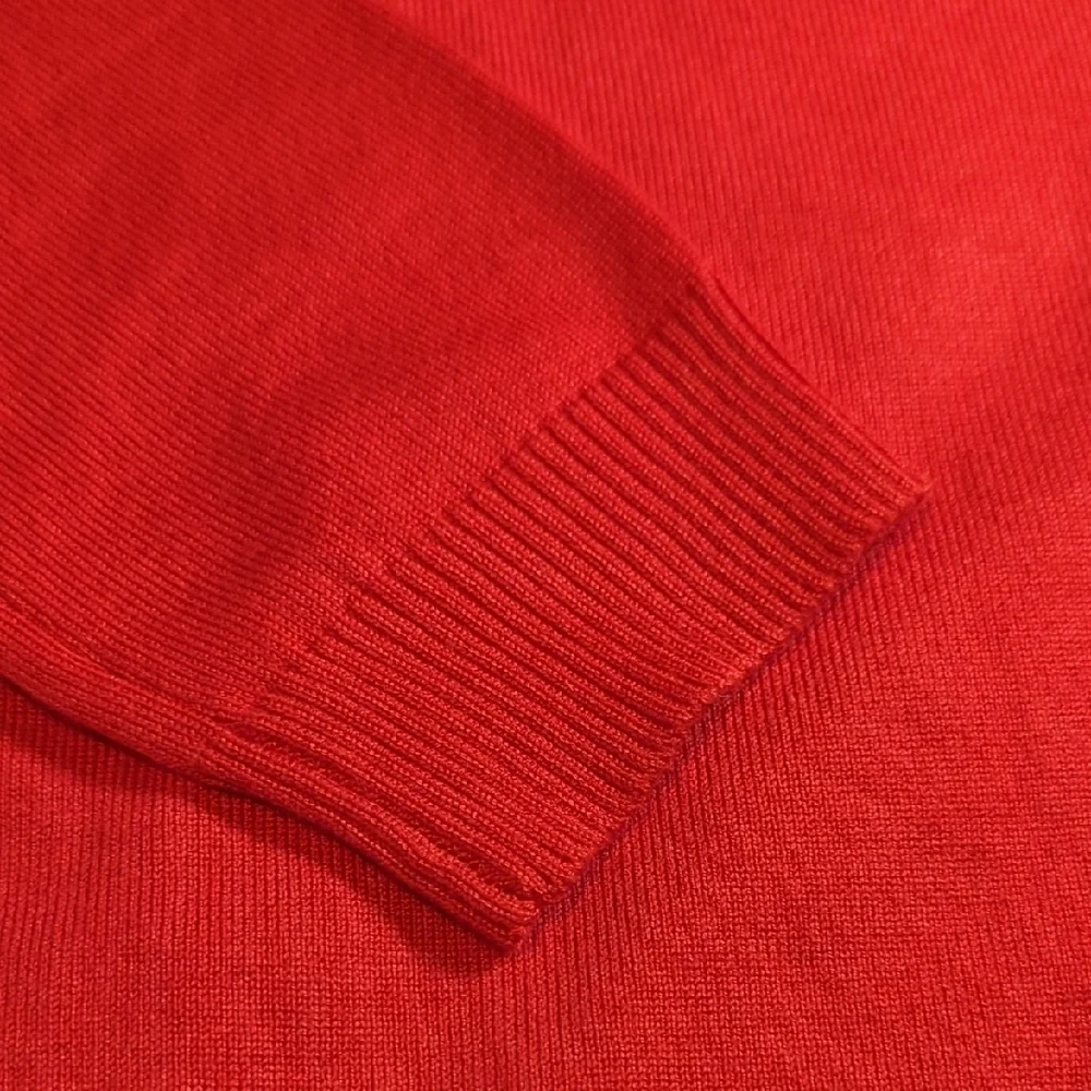 Cyrus Vibrant Red Knit Top with Mesh Accents
